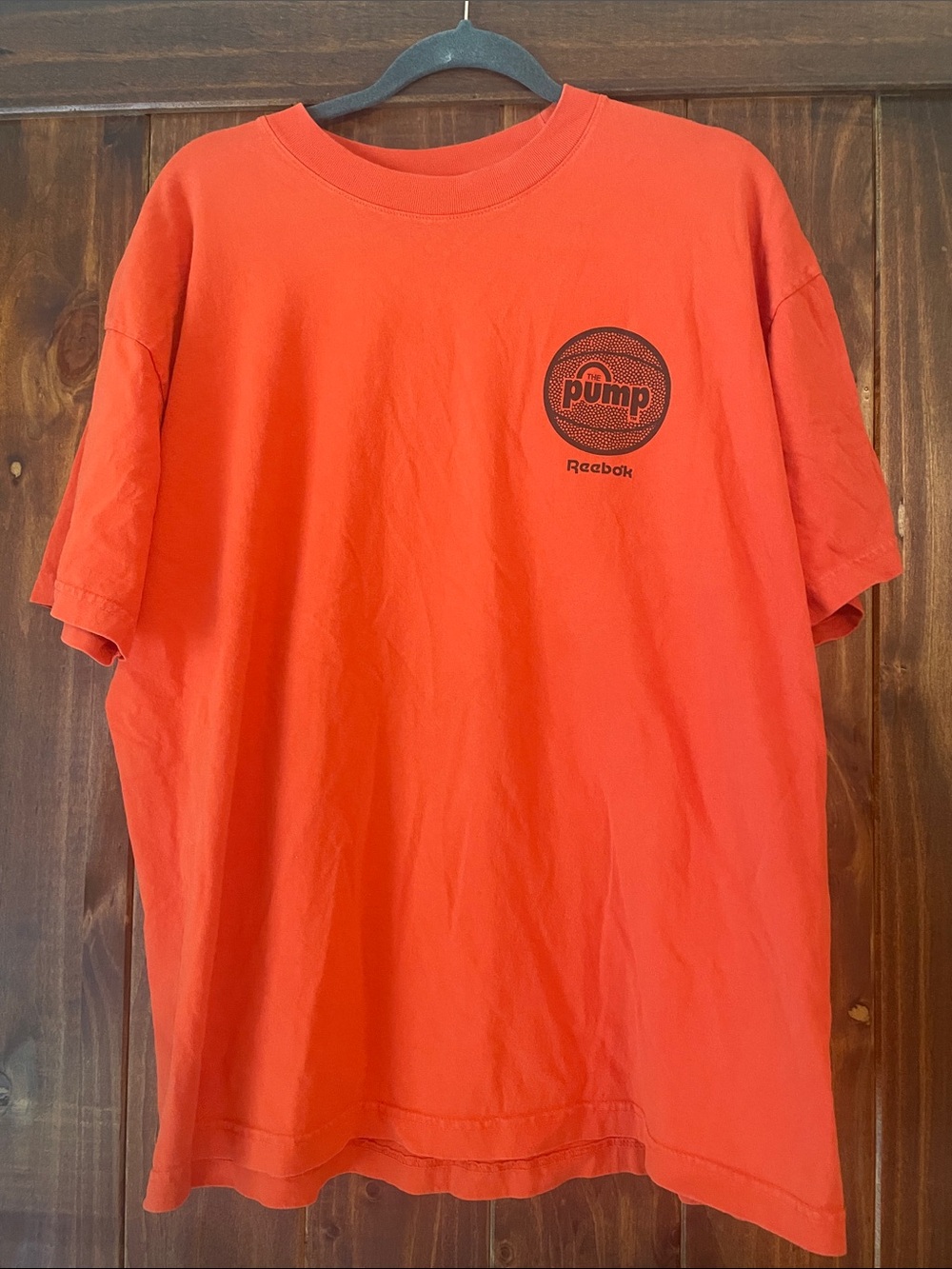 Reebok Orange 'Pump' Crew Neck Short Sleeve Tee